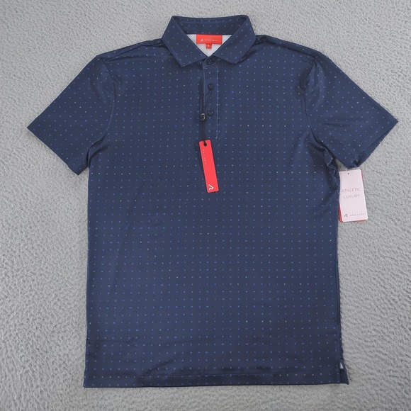 Redvanly PUREpoly Times Polo Shirt Mens Small Navy Golf Word Search R2507 - Picture 3 of 16